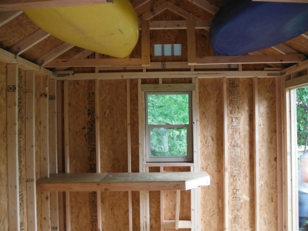 Custom shed shelving