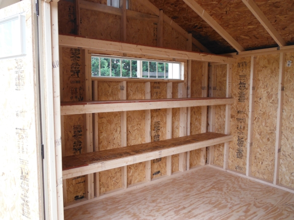 Custom shed shelving